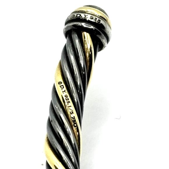 DAVID YURMAN Women's Vintage Blackened 18k Gold Twisted Cable Collar Necklace - Picture 6 of 7